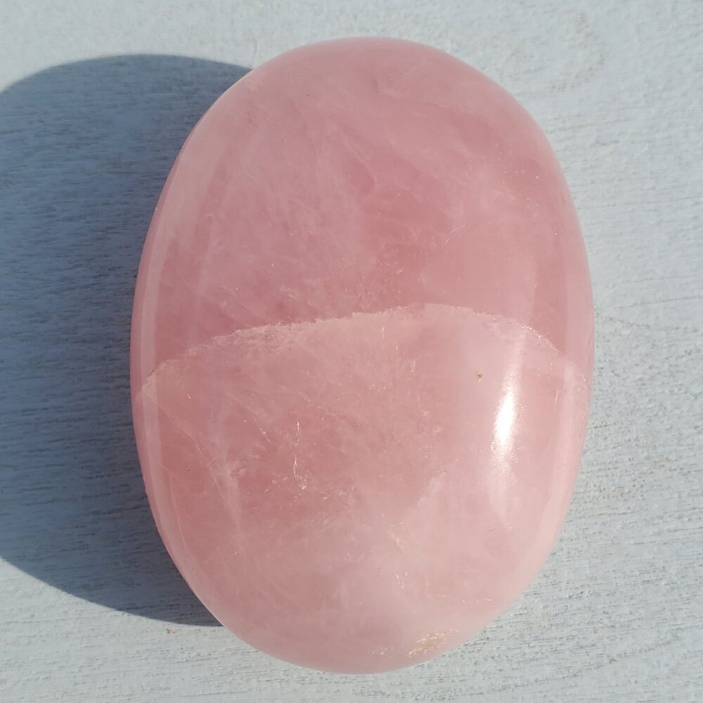 Rose Quartz Palm Pillow Stone Pink (X1)